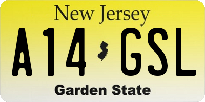 NJ license plate A14GSL