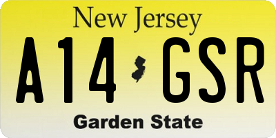NJ license plate A14GSR