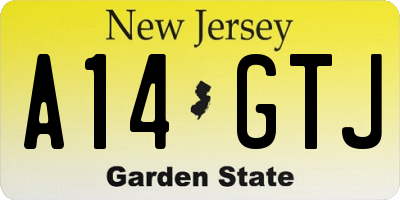 NJ license plate A14GTJ