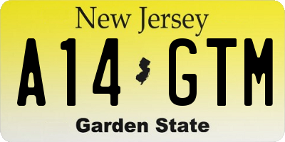 NJ license plate A14GTM