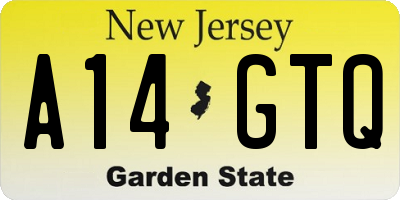 NJ license plate A14GTQ