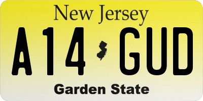 NJ license plate A14GUD