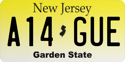 NJ license plate A14GUE