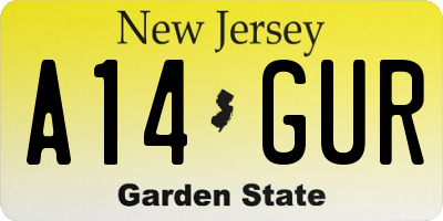 NJ license plate A14GUR