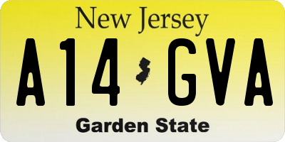 NJ license plate A14GVA
