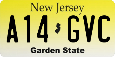 NJ license plate A14GVC