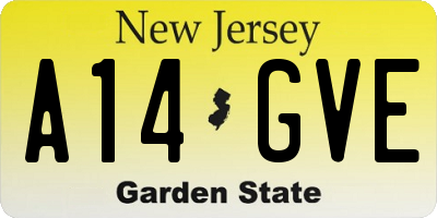 NJ license plate A14GVE