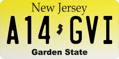 NJ license plate A14GVI