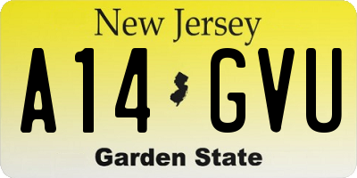 NJ license plate A14GVU