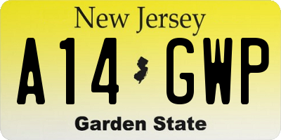 NJ license plate A14GWP
