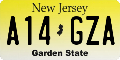 NJ license plate A14GZA