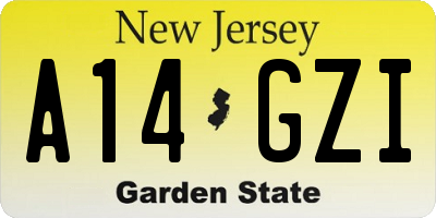 NJ license plate A14GZI