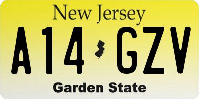 NJ license plate A14GZV