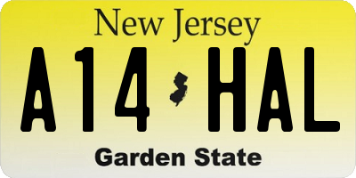 NJ license plate A14HAL