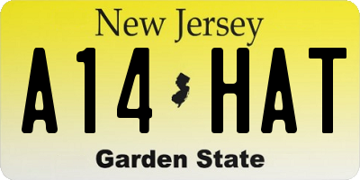 NJ license plate A14HAT