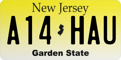 NJ license plate A14HAU