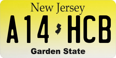 NJ license plate A14HCB