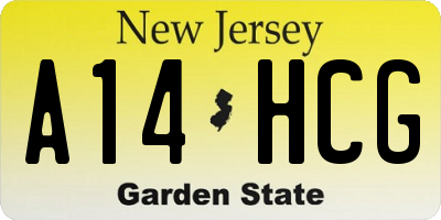 NJ license plate A14HCG