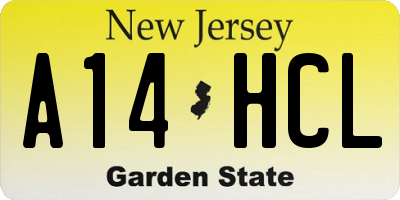 NJ license plate A14HCL
