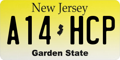 NJ license plate A14HCP