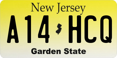 NJ license plate A14HCQ