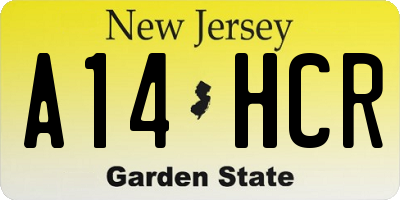 NJ license plate A14HCR