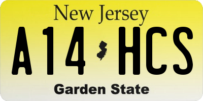NJ license plate A14HCS