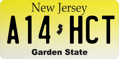NJ license plate A14HCT