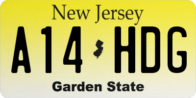 NJ license plate A14HDG