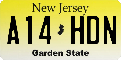 NJ license plate A14HDN