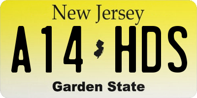 NJ license plate A14HDS
