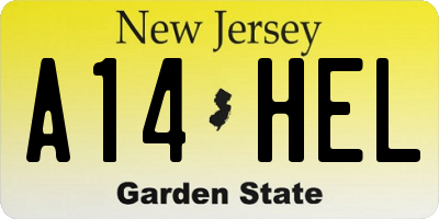 NJ license plate A14HEL
