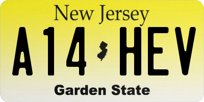 NJ license plate A14HEV