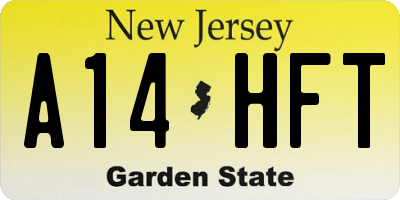 NJ license plate A14HFT