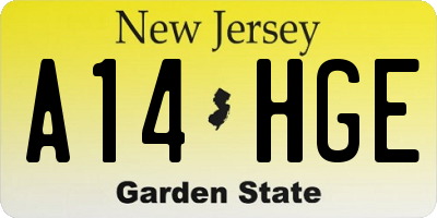 NJ license plate A14HGE
