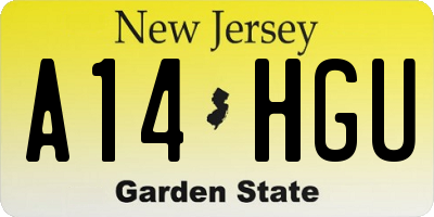 NJ license plate A14HGU
