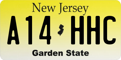 NJ license plate A14HHC