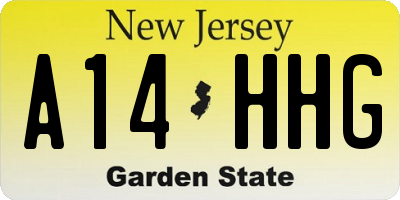 NJ license plate A14HHG