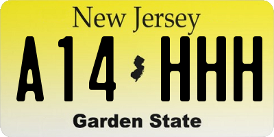 NJ license plate A14HHH