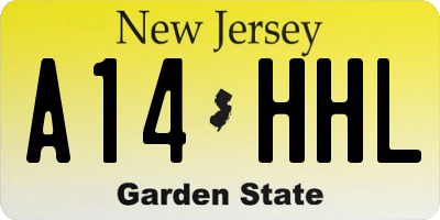 NJ license plate A14HHL