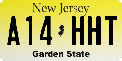 NJ license plate A14HHT