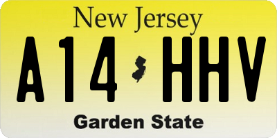 NJ license plate A14HHV