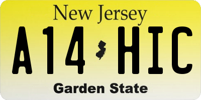 NJ license plate A14HIC