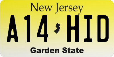 NJ license plate A14HID