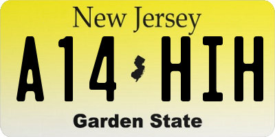 NJ license plate A14HIH