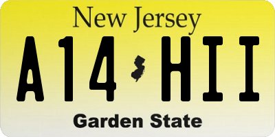NJ license plate A14HII
