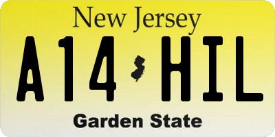 NJ license plate A14HIL