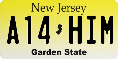 NJ license plate A14HIM