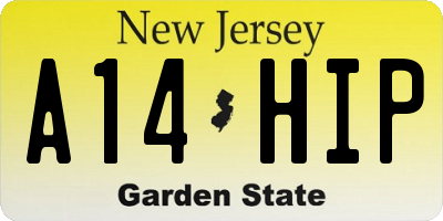 NJ license plate A14HIP