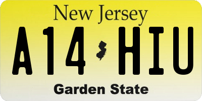 NJ license plate A14HIU